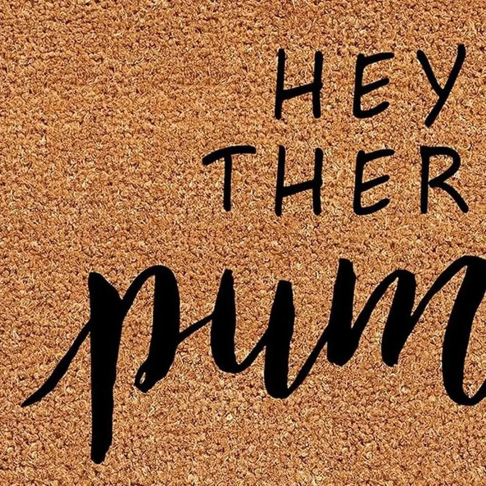17" X 29" Brown And Natural Fall Hey There Outdoor Coir Door Mat - NOVA HOME FURNITURE