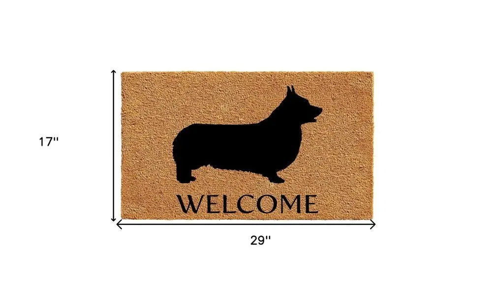 17" X 29" Natural and Black Coir Dachshund Welcome Outdoor Door Mat - NOBLE HOME INTERIORS