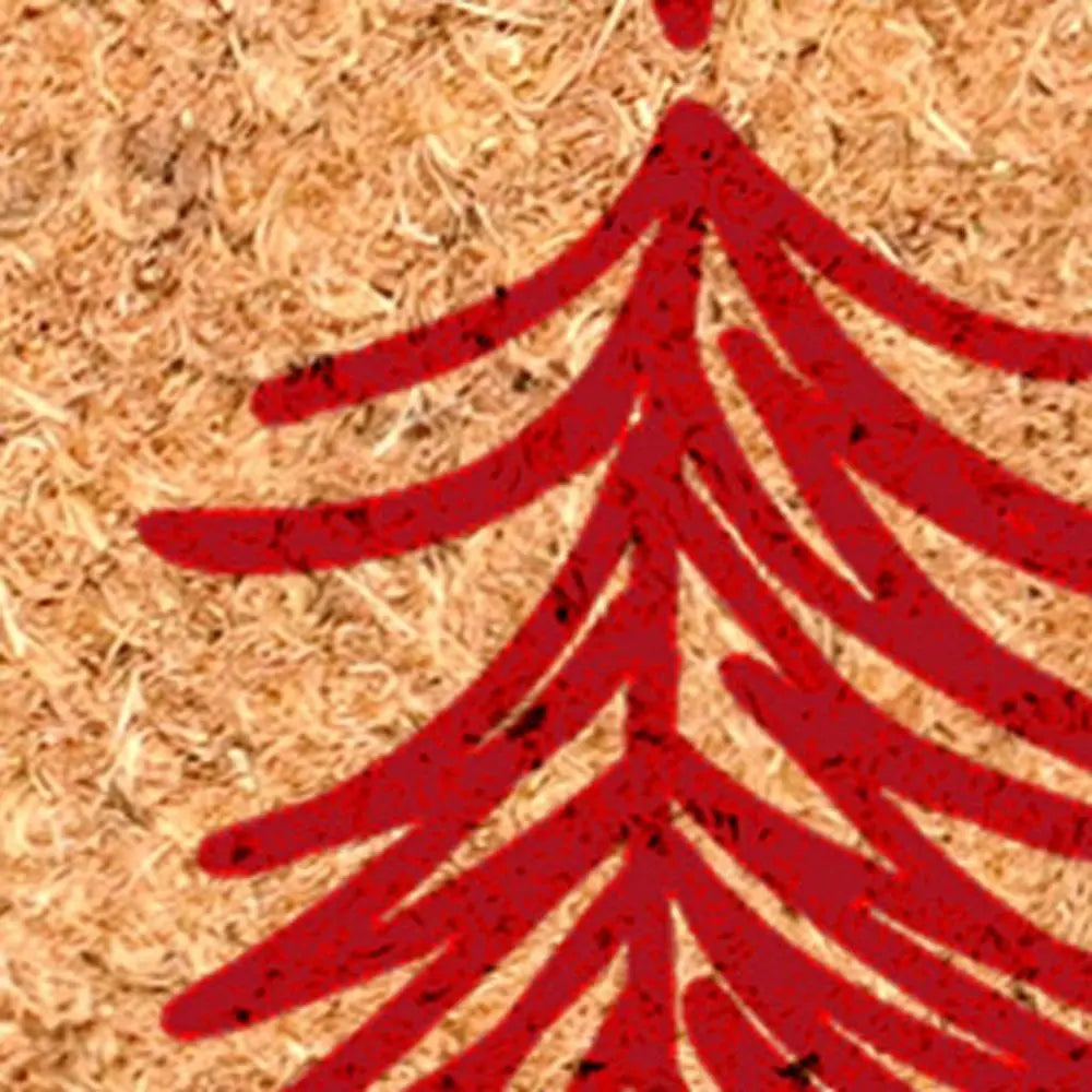 17" X 29" Natural and Black Coir Floral Welcome Outdoor Door Mat - NOBLE HOME INTERIORS