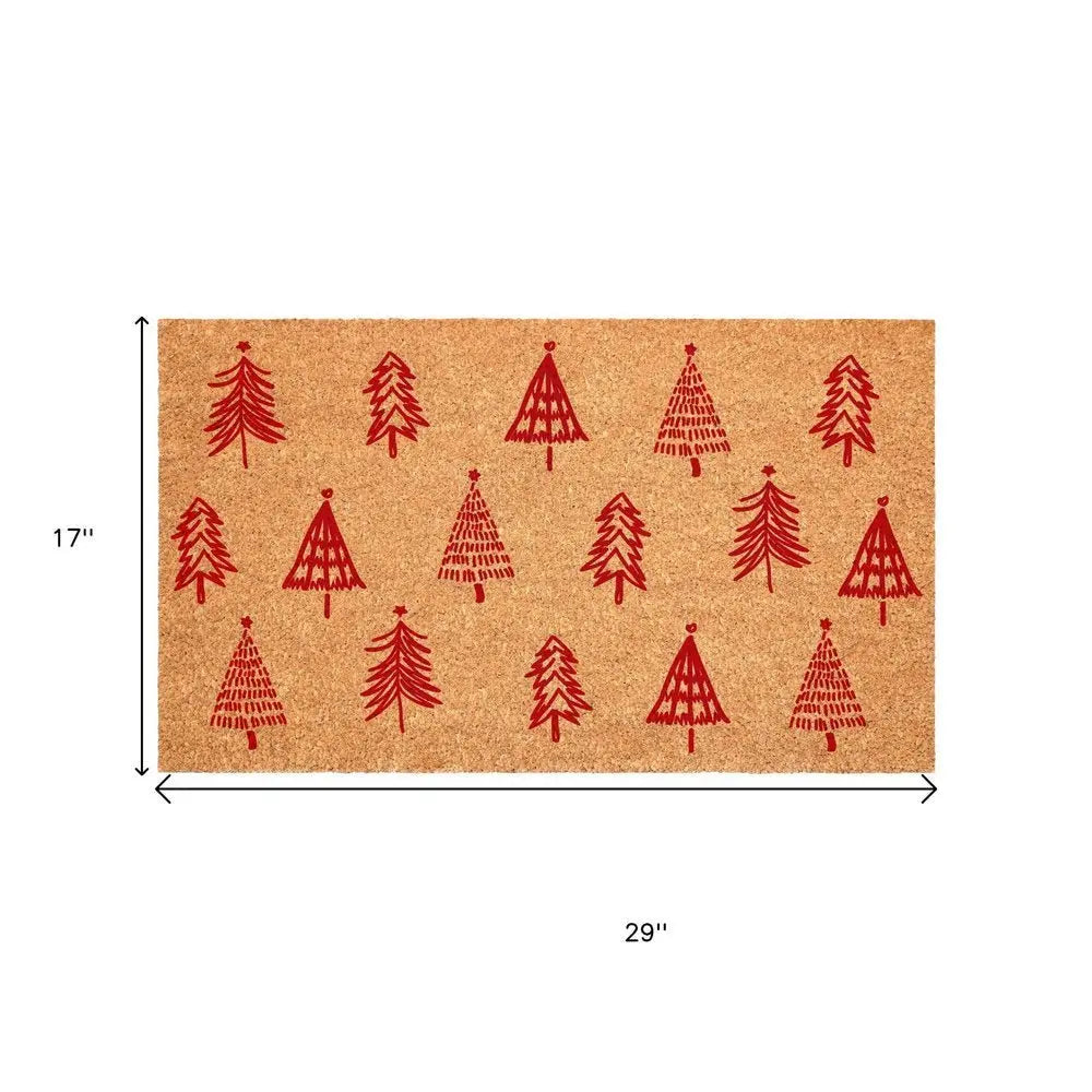 17" X 29" Natural and Black Coir Floral Welcome Outdoor Door Mat - NOBLE HOME INTERIORS