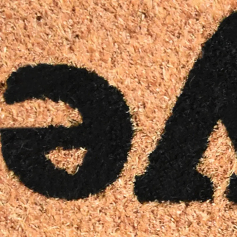 17" X 29" Natural and Black Coir Hi Bye Outdoor Door Mat - NOBLE HOME INTERIORS