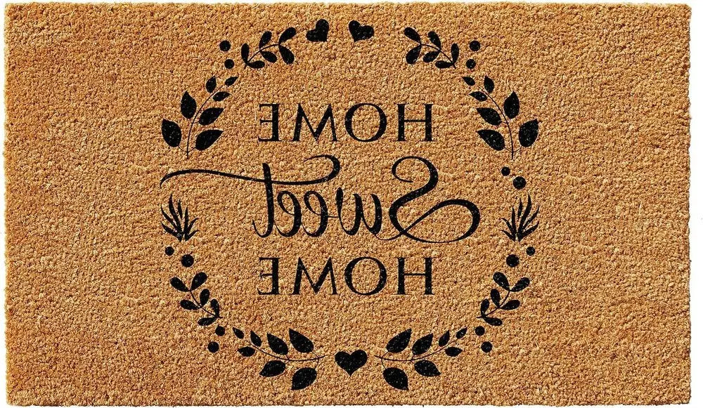 17" X 29" Natural and Black Coir Home Sweet Home Outdoor Door Mat - NOBLE HOME INTERIORS