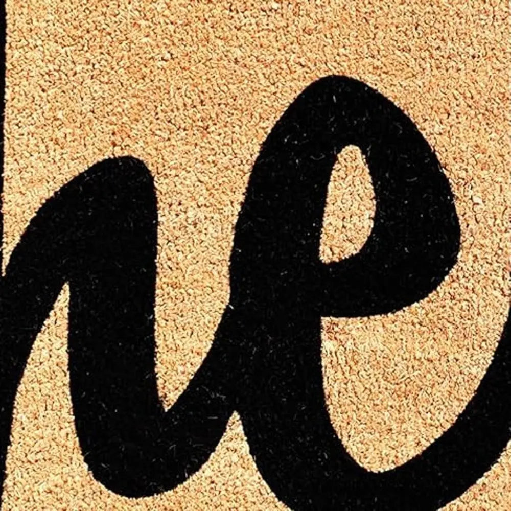17" X 29" Natural And Black Hello Outdoor Coir Door Mat - NOBLE HOME INTERIORS