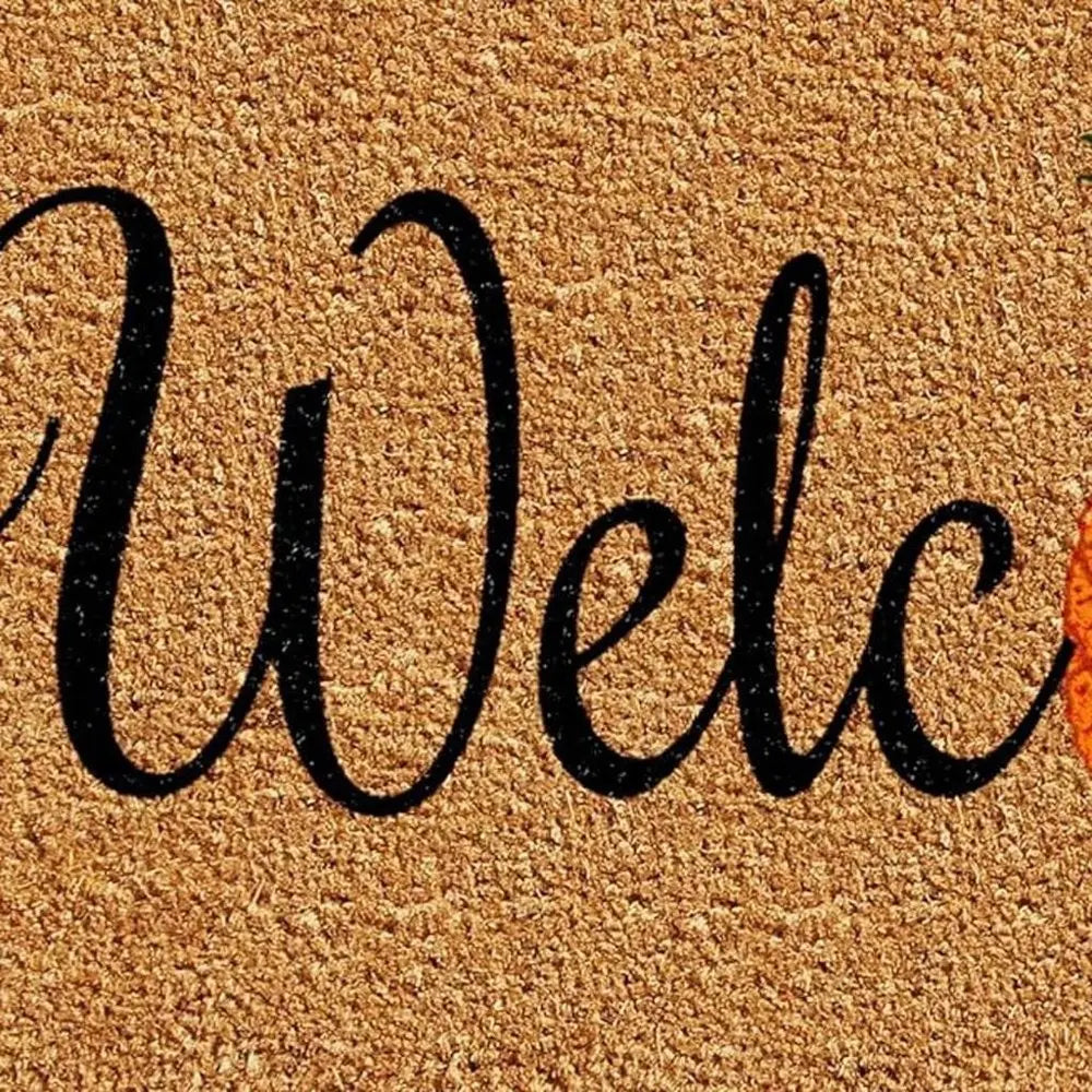 17" X 29" Natural And Black Pineapple Welcome Outdoor Coir Door Mat - NOBLE HOME INTERIORS