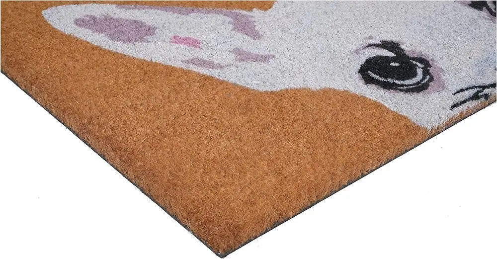 17" X 29" Natural Black and White Coir Chihuahua Hello Outdoor Door Mat - NOBLE HOME INTERIORS