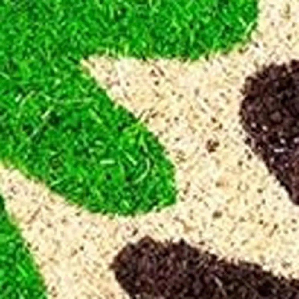 17" X 29" Natural Blue Green And Orange Floral Outdoor Coir Door Mat - NOBLE HOME INTERIORS