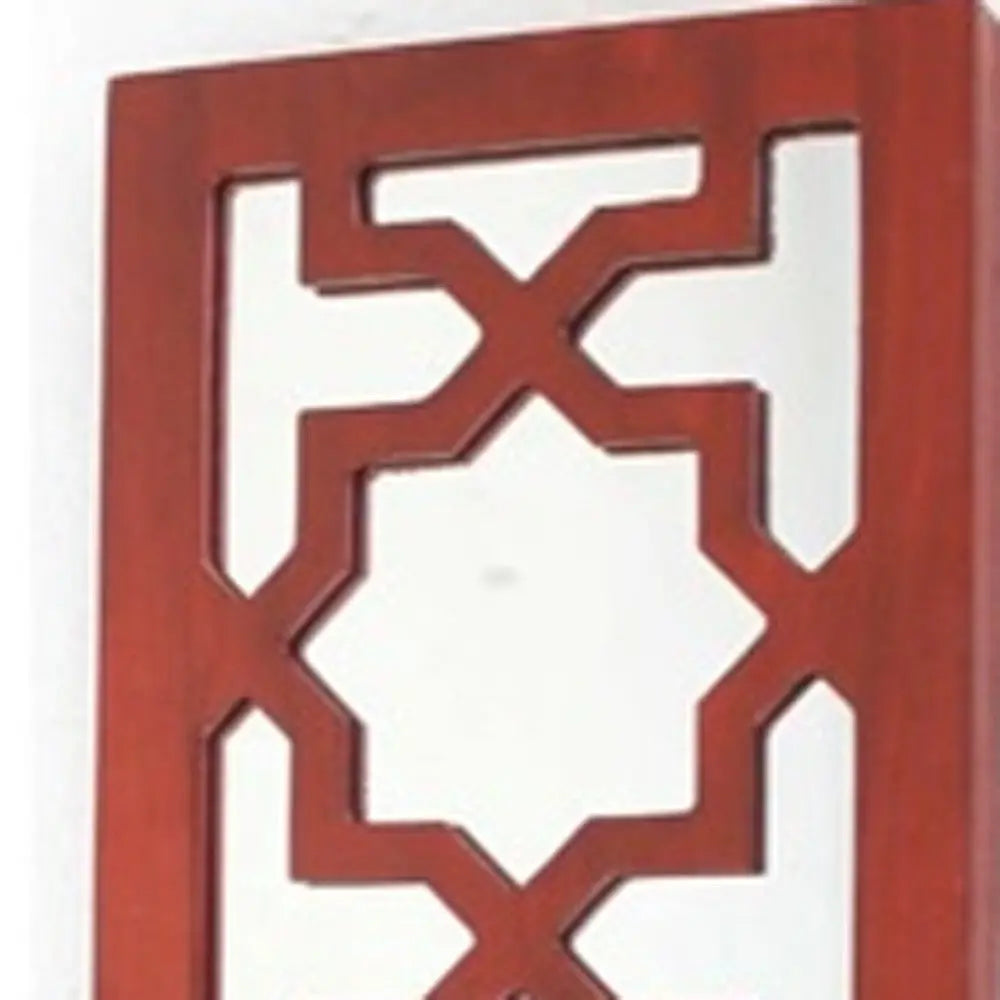 17" X 5" X 6" Red, Wooden Cross - Candle Holder Sconce - NOBLE HOME INTERIORS