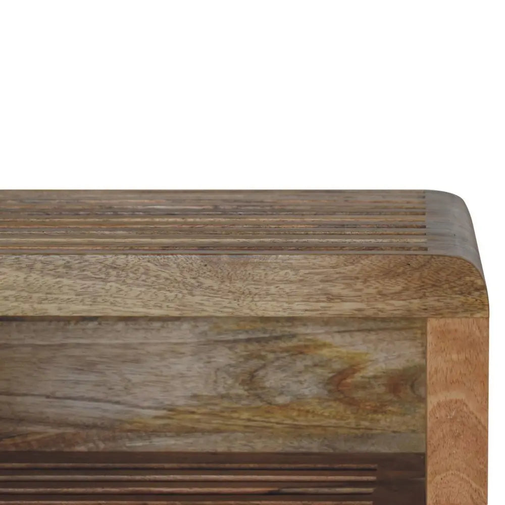 18" Brown Solid Wood Carved Geometric Floating Nightstand - NOBLE HOME INTERIORS