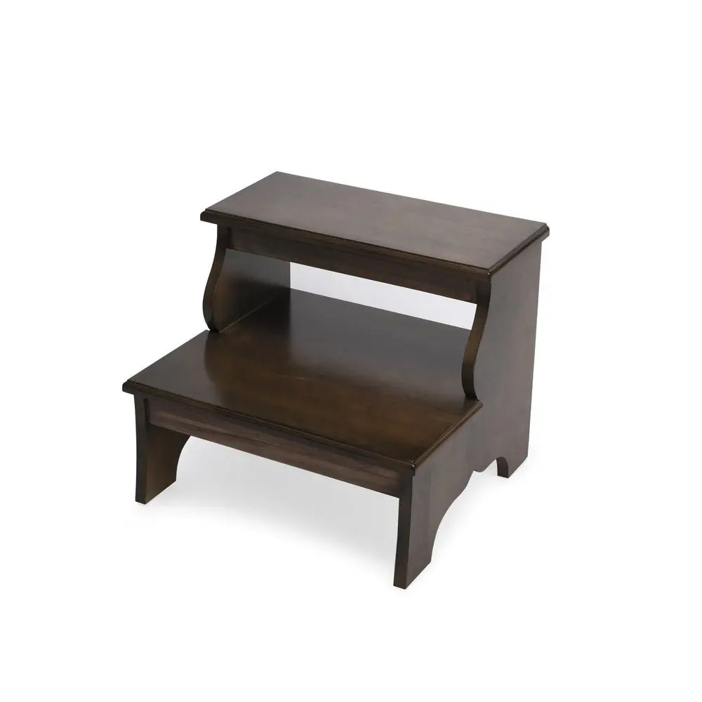 18" Brown Solid Wood Step Stool - NOVA HOME FURNITURE