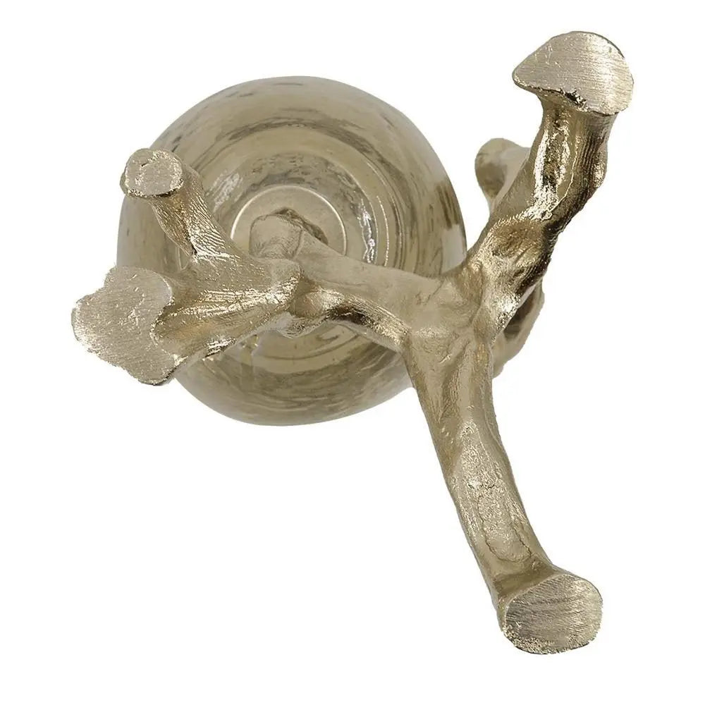 18" Champagne Glass And Metal Table Vase - NOBLE HOME INTERIORS