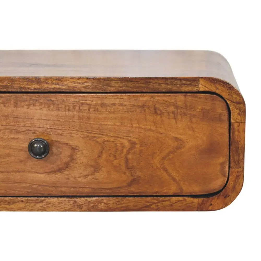 18" Chestnut Solid Wood Distressed One Drawer Floating Nightstand - NOBLE HOME INTERIORS