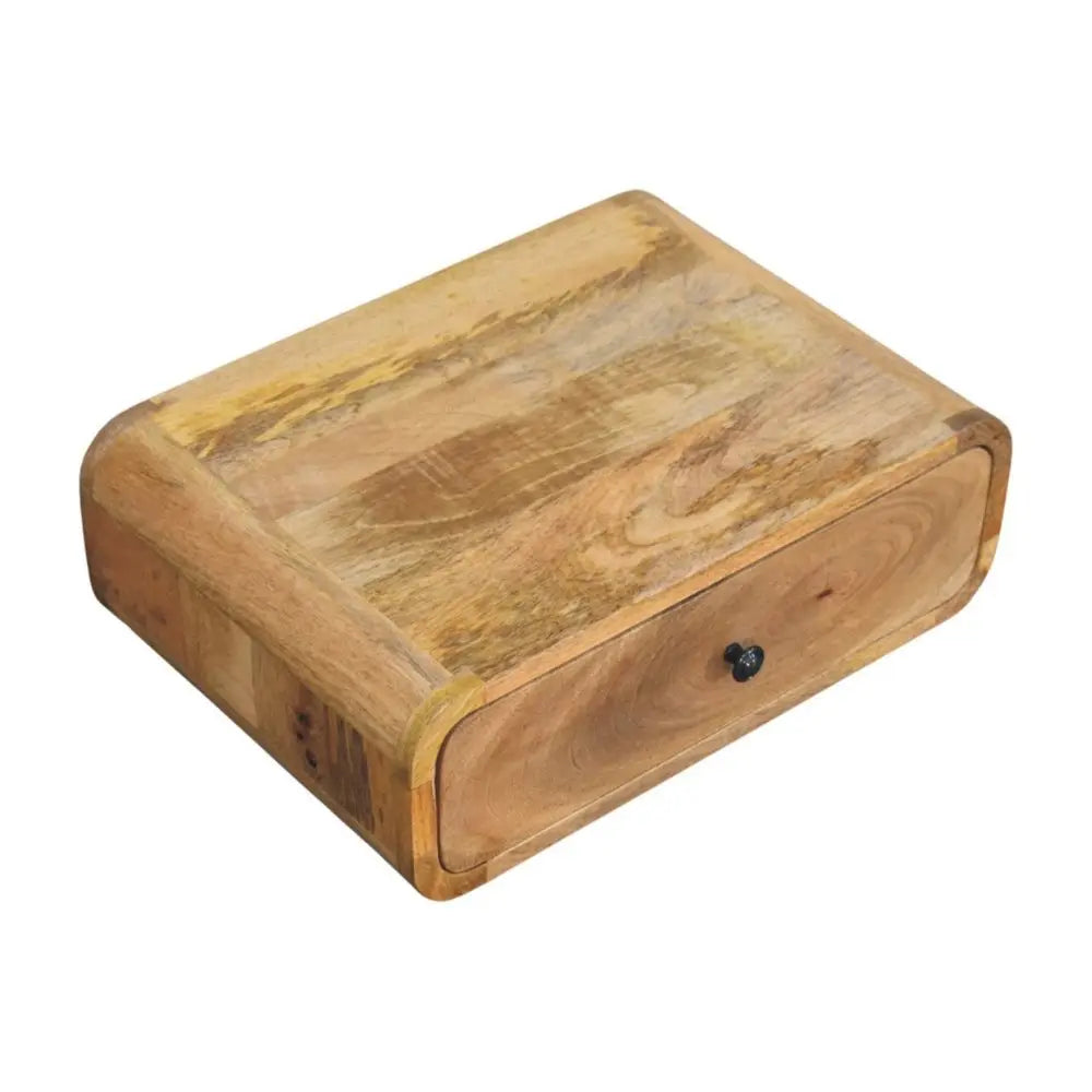 18" Oak Solid Wood Oval One Drawer Floating Nightstand - NOBLE HOME INTERIORS