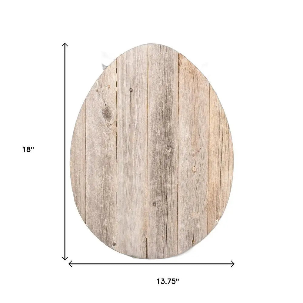 18" Rustic Farmhouse Gray Wooden Large Egg - NOBLE HOME INTERIORS