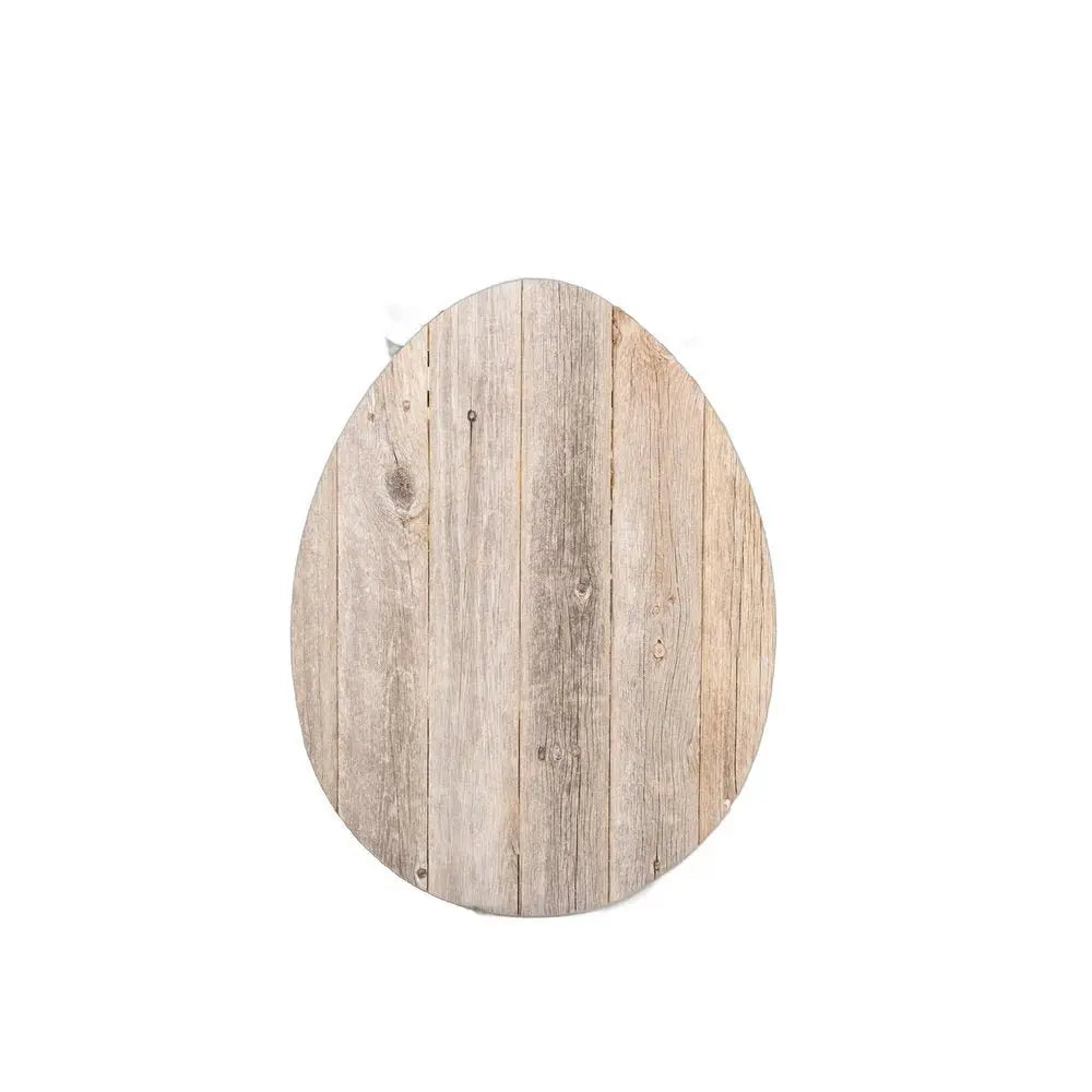 18" Rustic Farmhouse Gray Wooden Large Egg - NOBLE HOME INTERIORS