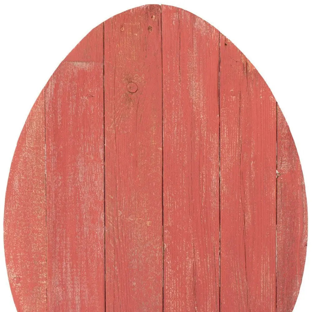 18" Rustic Farmhouse Red Wooden Large Egg - NOBLE HOME INTERIORS