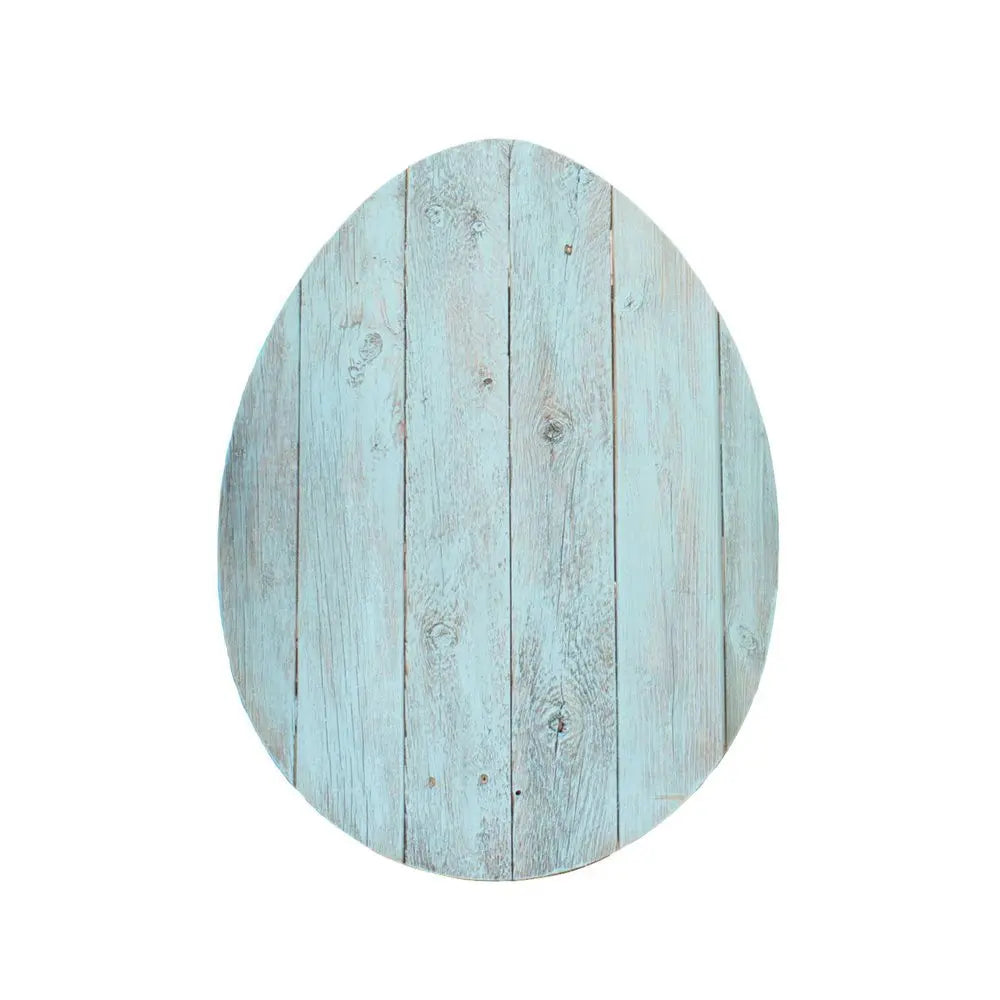 18" Rustic Farmhouse Turquoise Wooden Large Egg - NOBLE HOME INTERIORS