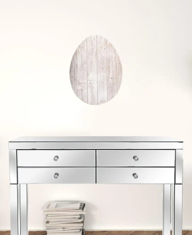 18" Rustic Farmhouse White Wash Wood Large Egg - NOBLE HOME INTERIORS