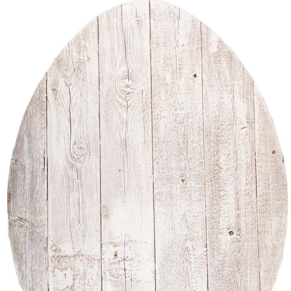 18" Rustic Farmhouse White Wash Wood Large Egg - NOBLE HOME INTERIORS