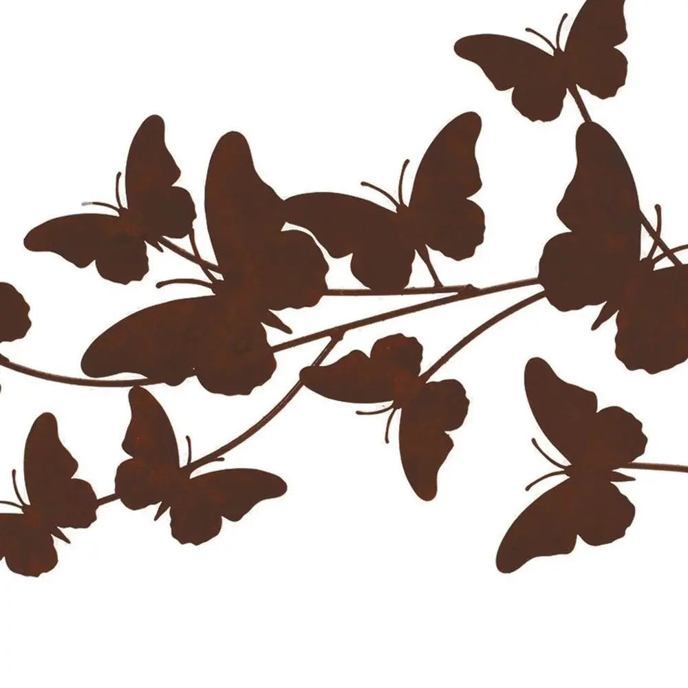 18" X 29" Brown Metal Butterflies Hanging Dimensional Sculpture - NOBLE HOME INTERIORS