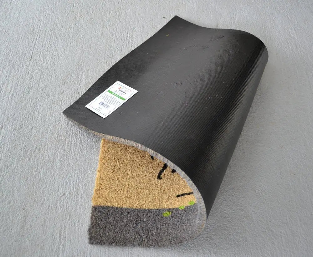 18" X 30" Beige and Black Coir Bicycle Outdoor Spring Door Mat - NOBLE HOME INTERIORS