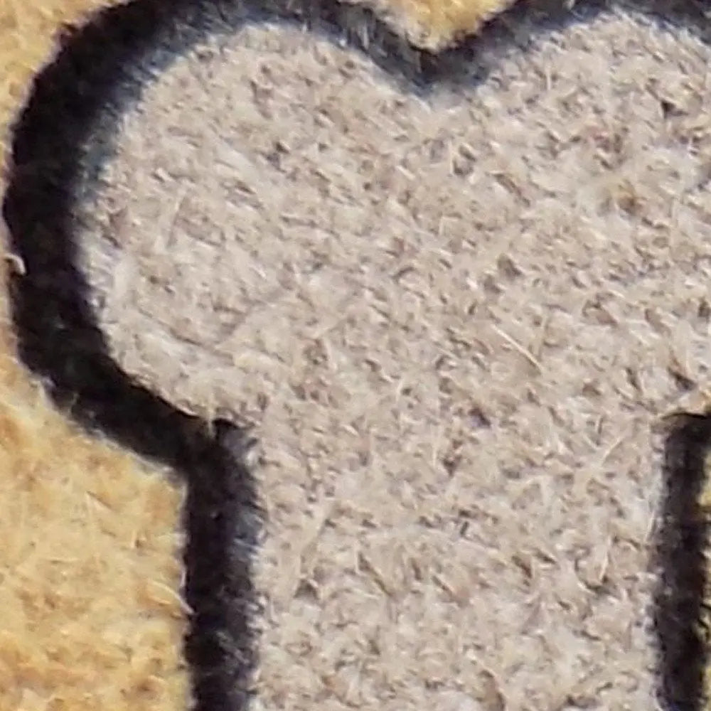 18" X 30" Beige and Black Coir Dog Outdoor Door Mat - NOBLE HOME INTERIORS