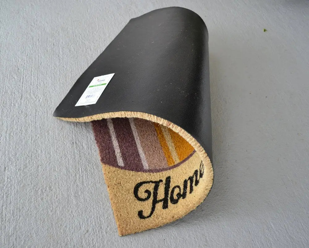 18" X 30" Beige and Black Coir Home Sweet Home Outdoor Door Mat - NOBLE HOME INTERIORS