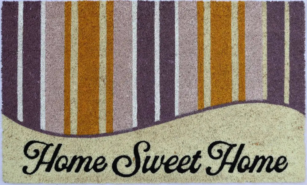 18" X 30" Beige and Black Coir Home Sweet Home Outdoor Door Mat - NOBLE HOME INTERIORS
