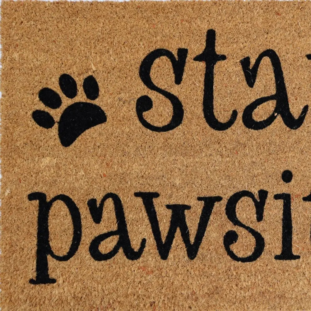 18" X 30" Beige and Black Coir Outdoor Door Mat - NOBLE HOME INTERIORS