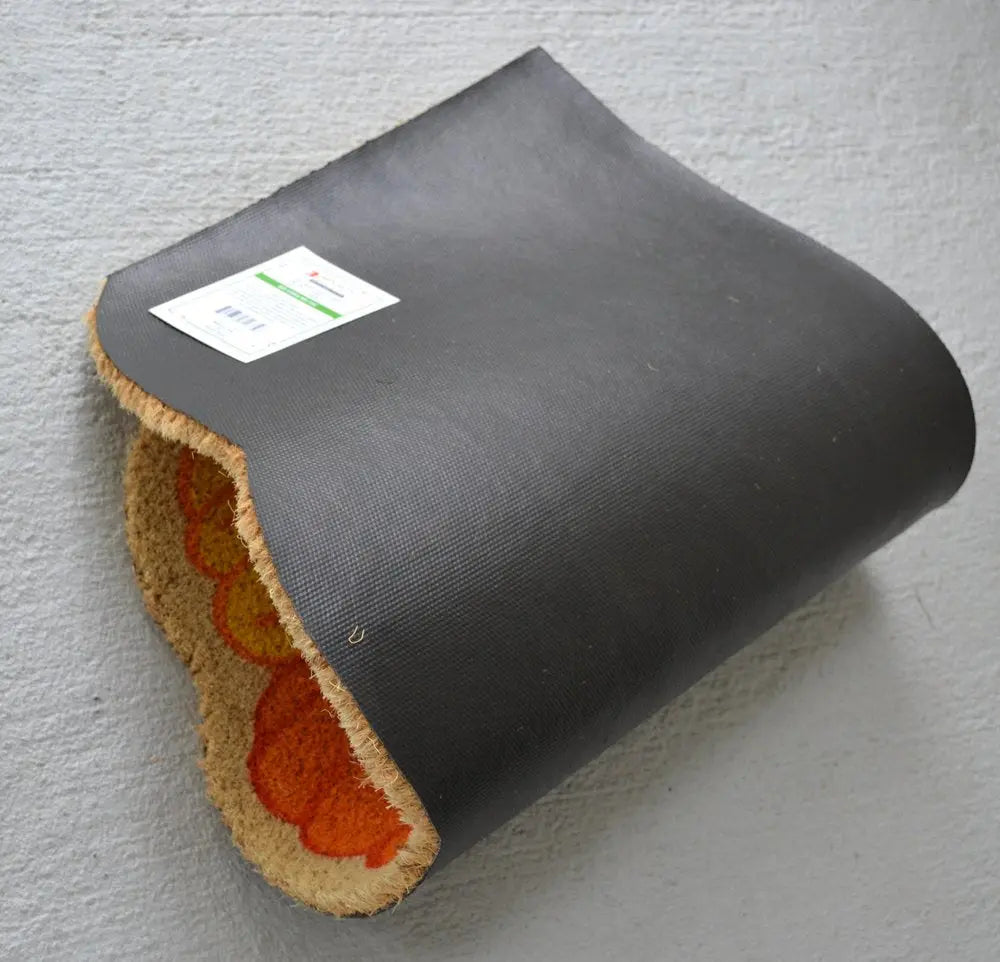 18" X 30" Beige and Orange Coir Pumpkins and Leaves Outdoor Thanksgiving Door Mat - NOBLE HOME INTERIORS