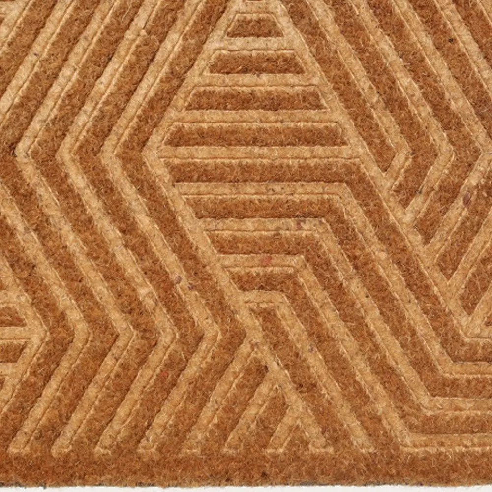 18" X 30" Beige and White Coir Outdoor Door Mat - NOBLE HOME INTERIORS