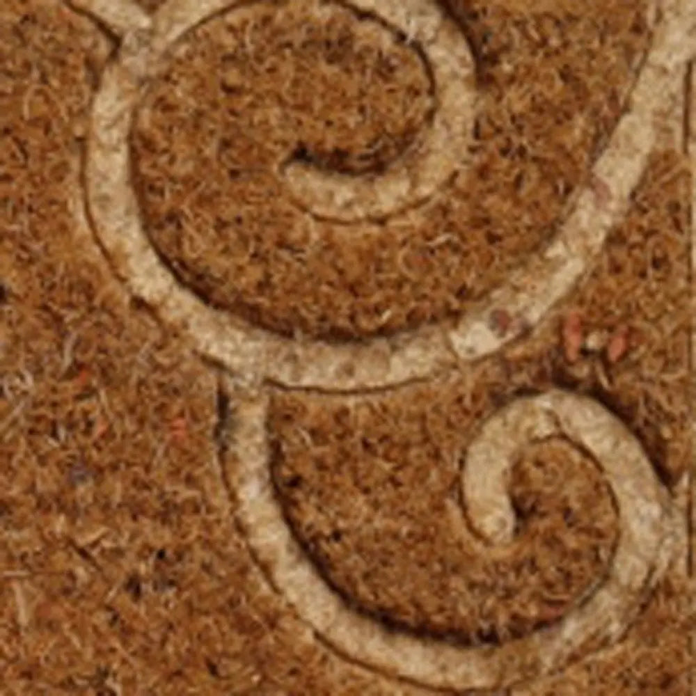 18" X 30" Beige and White Coir Vines Welcome Outdoor Door Mat - NOBLE HOME INTERIORS