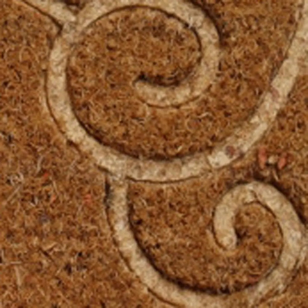 18" X 30" Beige and White Coir Vines Welcome Outdoor Door Mat - NOBLE HOME INTERIORS