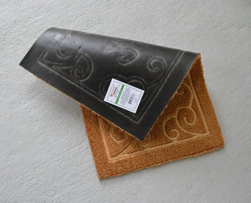 18" X 30" Beige and White Coir Vines Welcome Outdoor Door Mat - NOBLE HOME INTERIORS