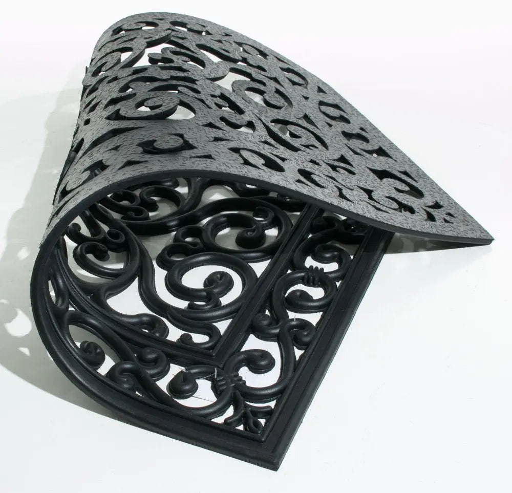 18" X 30" Black Rubber Outdoor Door Mat - NOBLE HOME INTERIORS