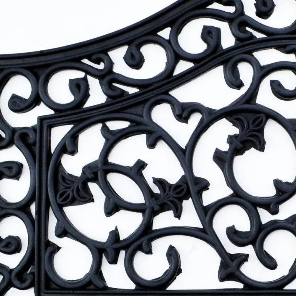 18" X 30" Black Rubber Outdoor Door Mat - NOBLE HOME INTERIORS