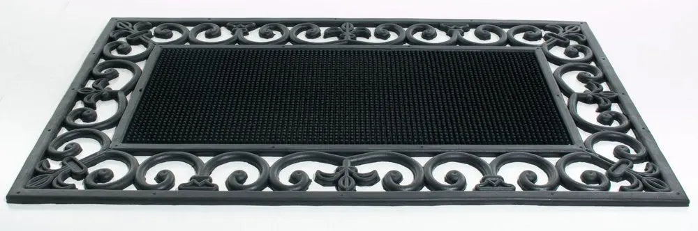 18" X 30" Black Rubber Outdoor Door Mat - NOBLE HOME INTERIORS