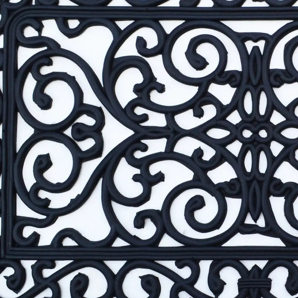 18" X 30" Black Rubber Outdoor Door Mat - NOBLE HOME INTERIORS