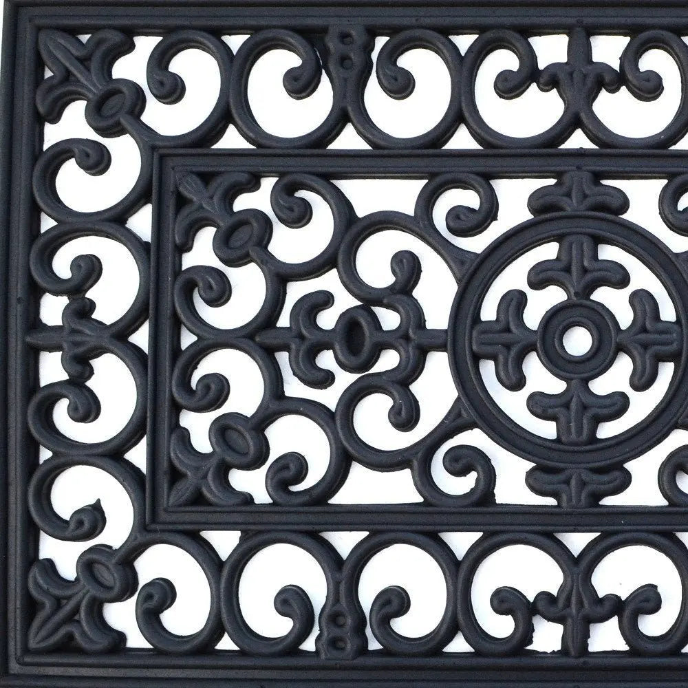 18" X 30" Black Rubber Outdoor Door Mat - NOBLE HOME INTERIORS