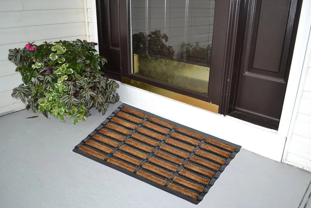 18" X 30" Black Rubber Outdoor Door Mat - NOBLE HOME INTERIORS