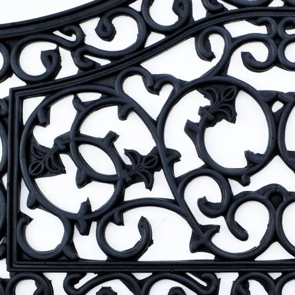 18" X 30" Black Rubber Outdoor Door Mat - NOBLE HOME INTERIORS