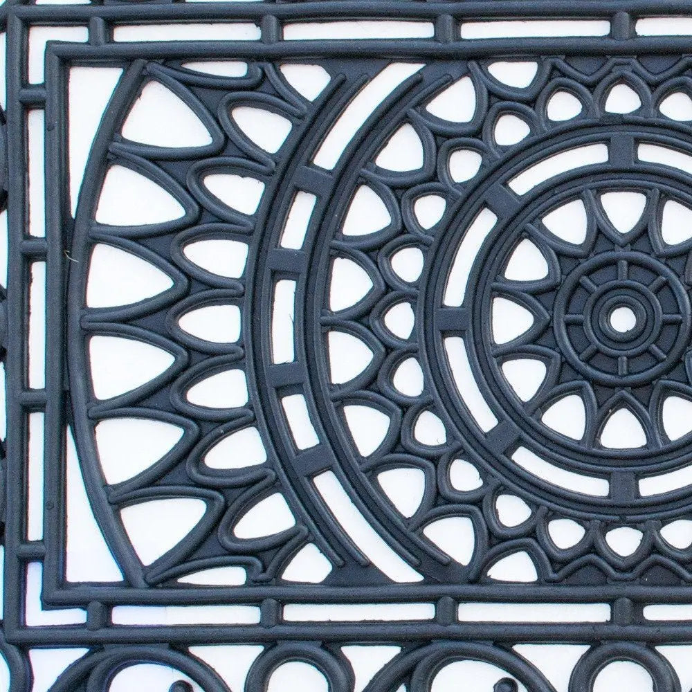 18" X 30" Black Rubber Outdoor Door Mat - NOBLE HOME INTERIORS