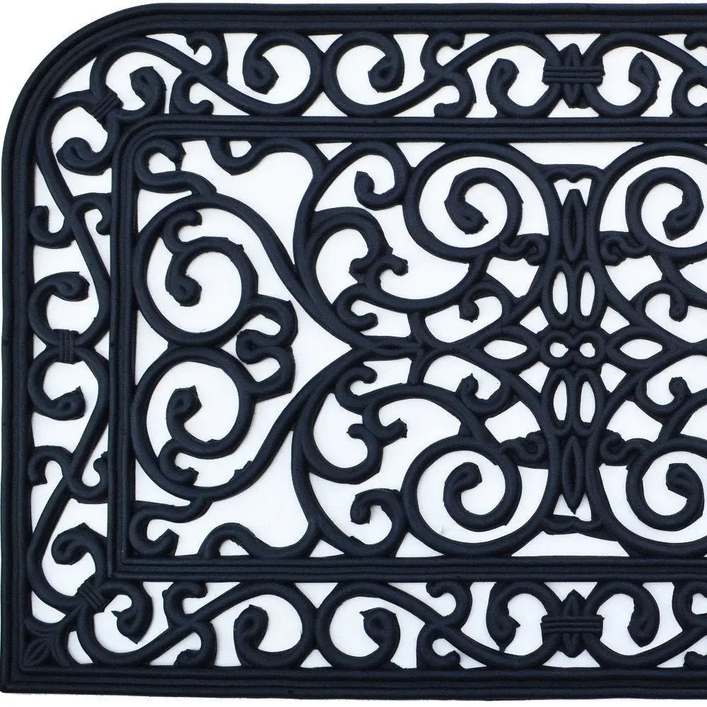 18" X 30" Black Rubber Outdoor Door Mat - NOBLE HOME INTERIORS