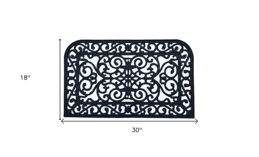 18" X 30" Black Rubber Outdoor Door Mat - NOBLE HOME INTERIORS