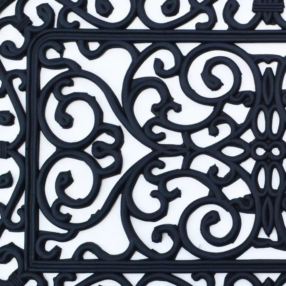 18" X 30" Black Rubber Outdoor Door Mat - NOBLE HOME INTERIORS