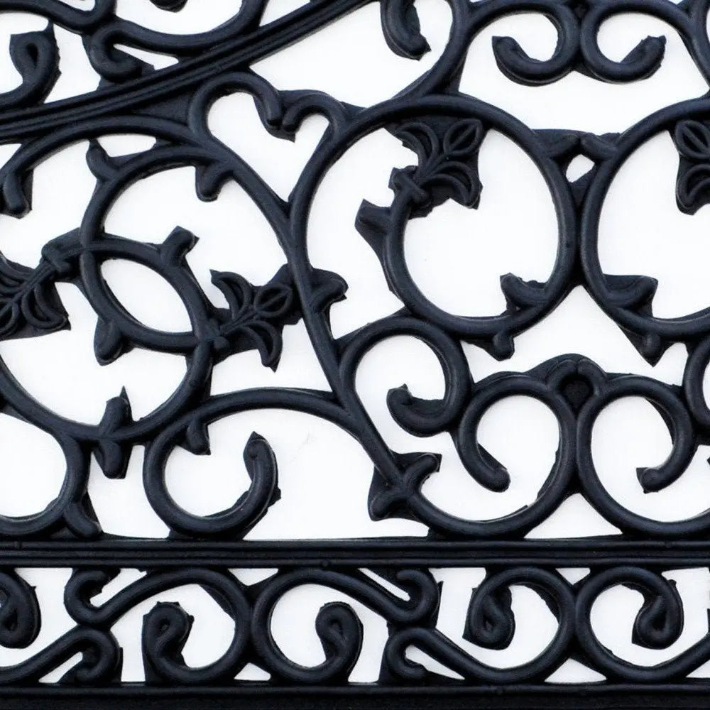 18" X 30" Black Rubber Outdoor Door Mat - NOBLE HOME INTERIORS