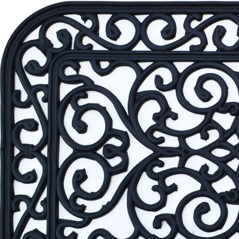 18" X 30" Black Rubber Outdoor Door Mat - NOBLE HOME INTERIORS