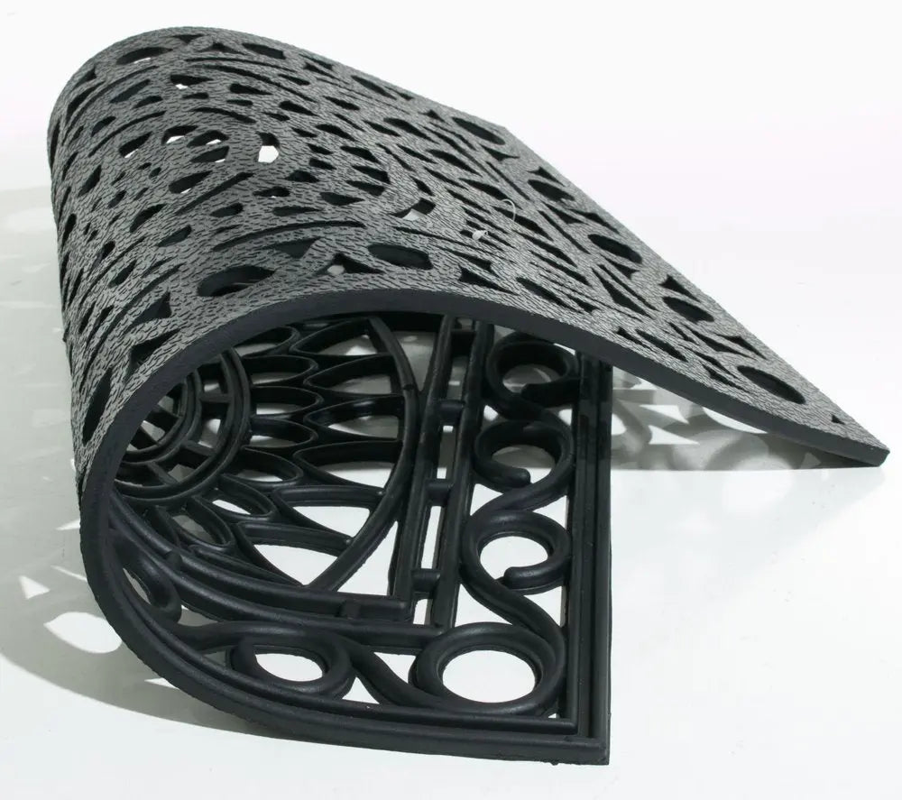 18" X 30" Black Rubber Outdoor Door Mat - NOBLE HOME INTERIORS