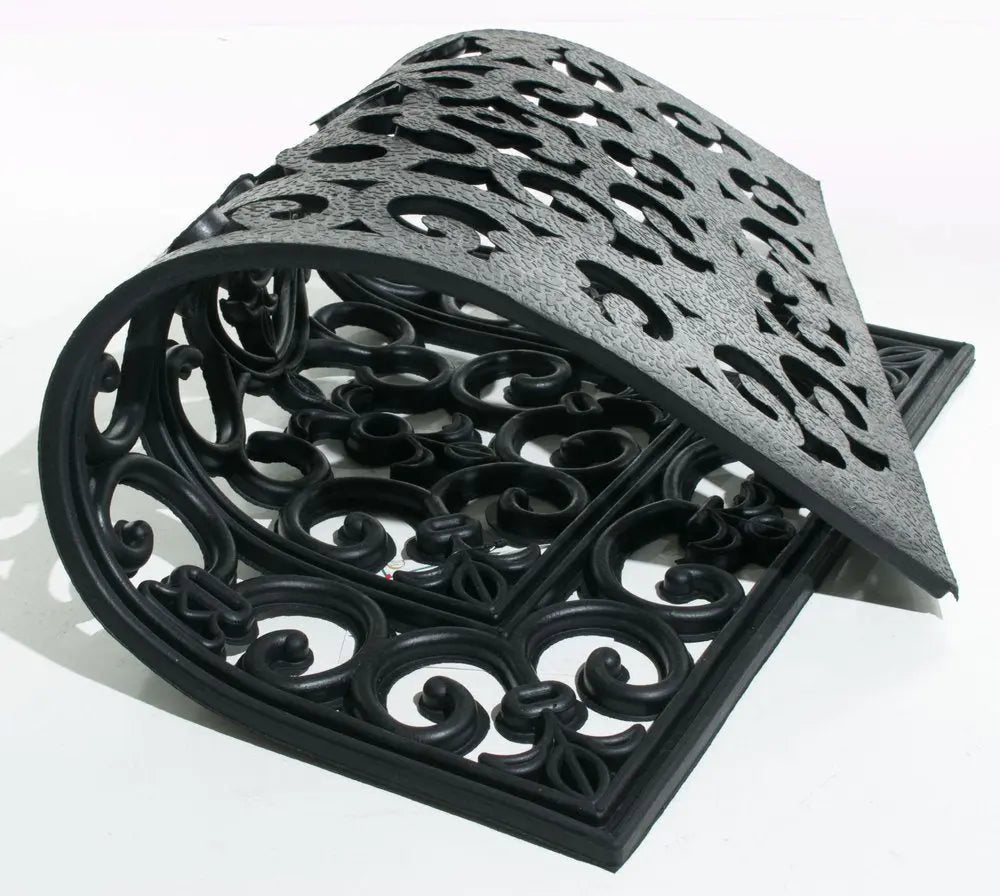 18" X 30" Black Rubber Outdoor Door Mat - NOBLE HOME INTERIORS