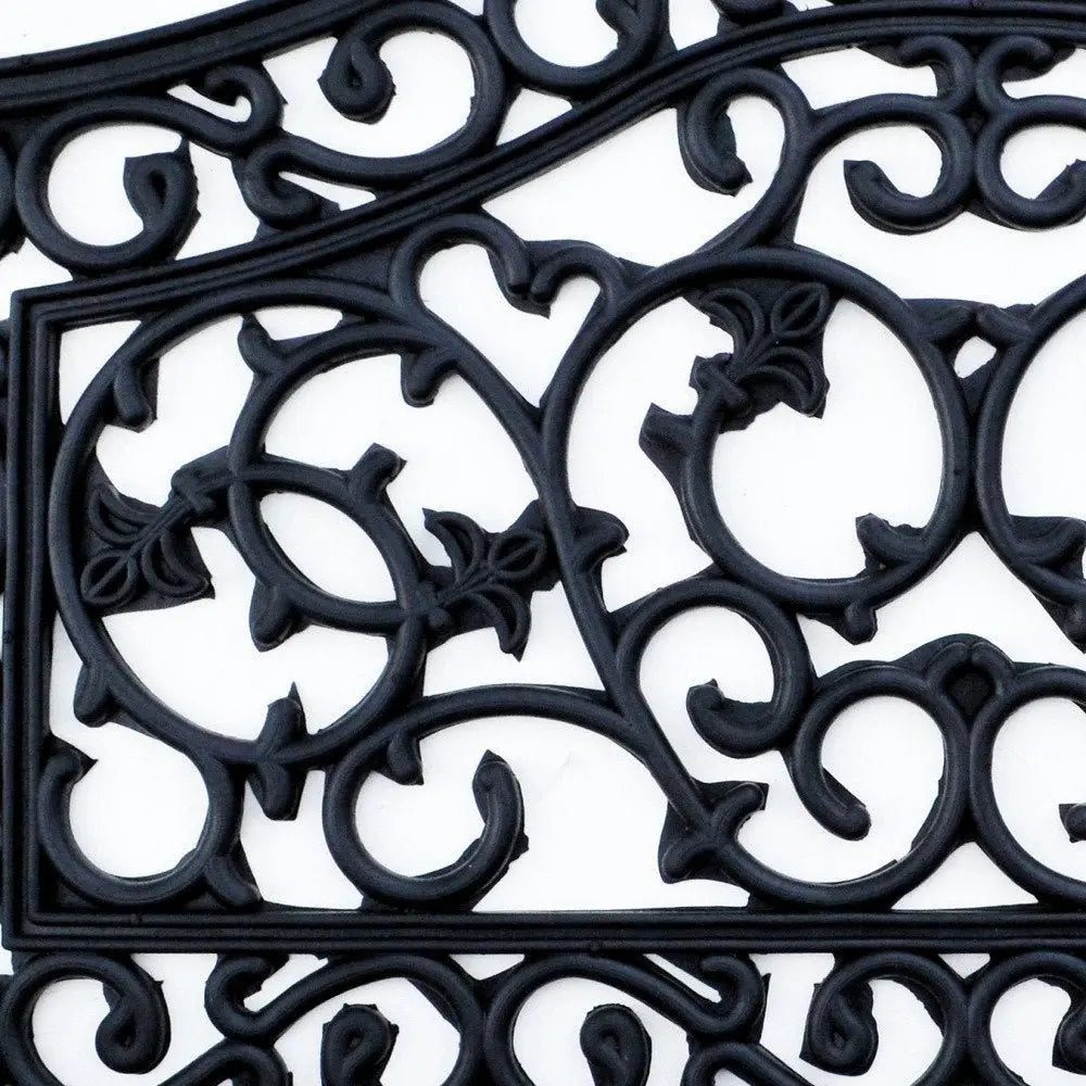 18" X 30" Black Rubber Outdoor Door Mat - NOBLE HOME INTERIORS