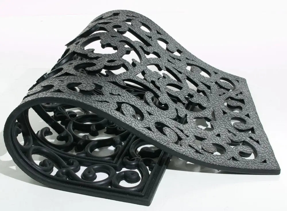 18" X 30" Black Rubber Outdoor Door Mat - NOBLE HOME INTERIORS